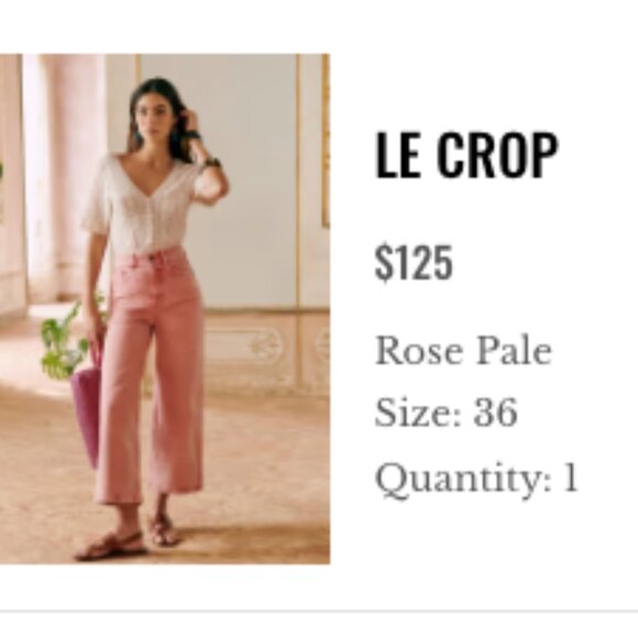 Sezane Le Crop Rose Pale - Size 36 - Picture 5 of 5